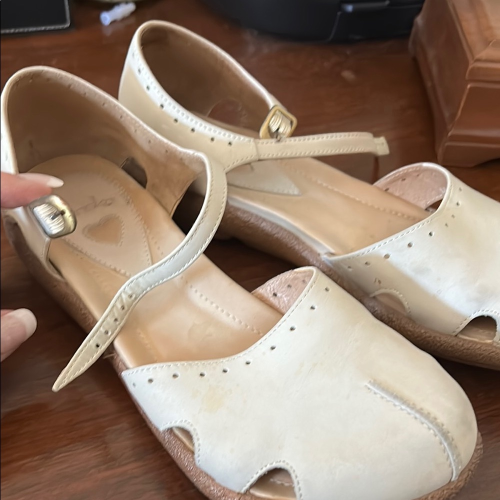 Dansko Cream Sandals